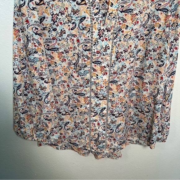 Collective Concepts Warner Lattice Detail Blouse Ivory Paisley - Picture 5 of 14